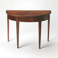 Olive Ash Burl Demilune Console Table O795