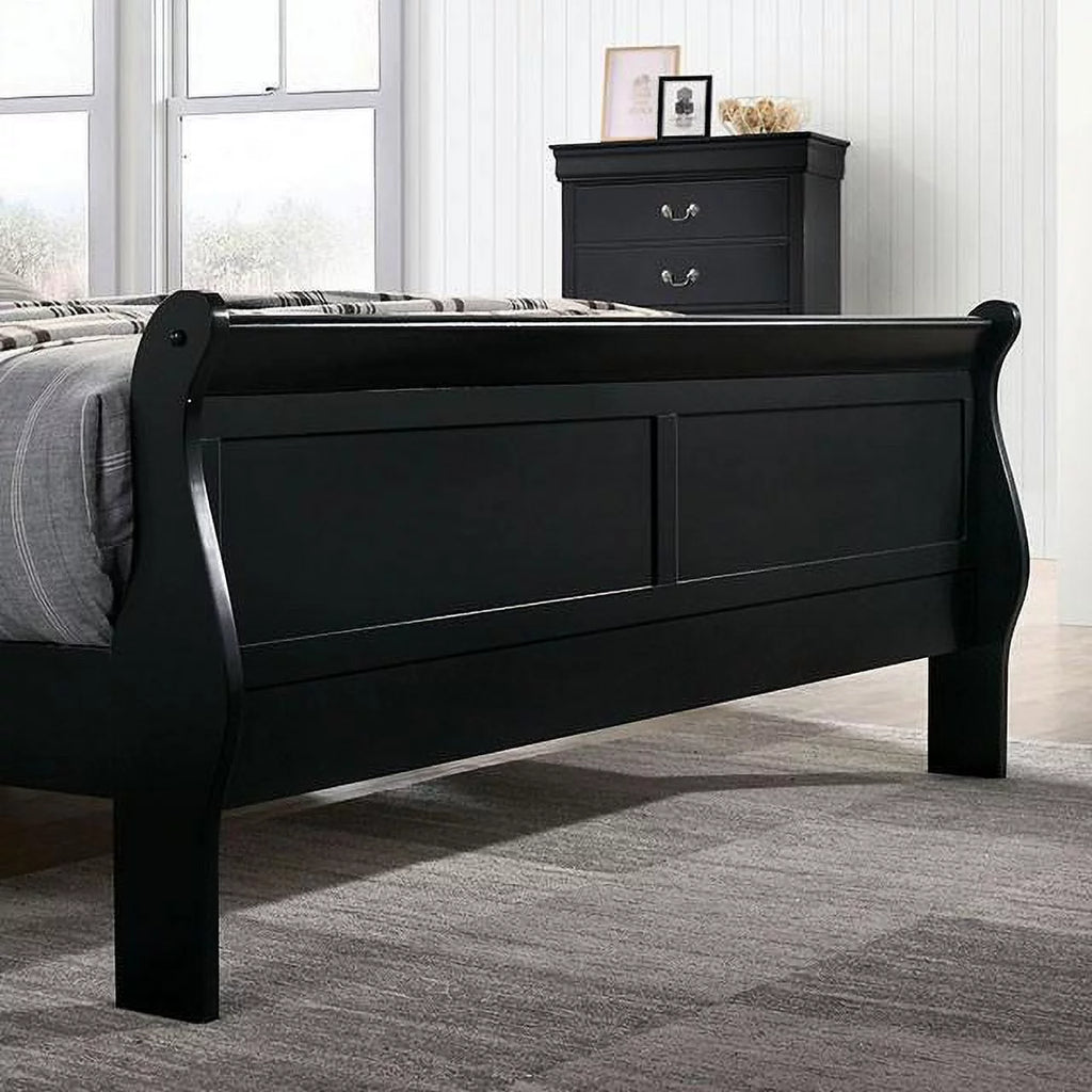 Black Solid Wood 5pcs Bedroom Set W42026