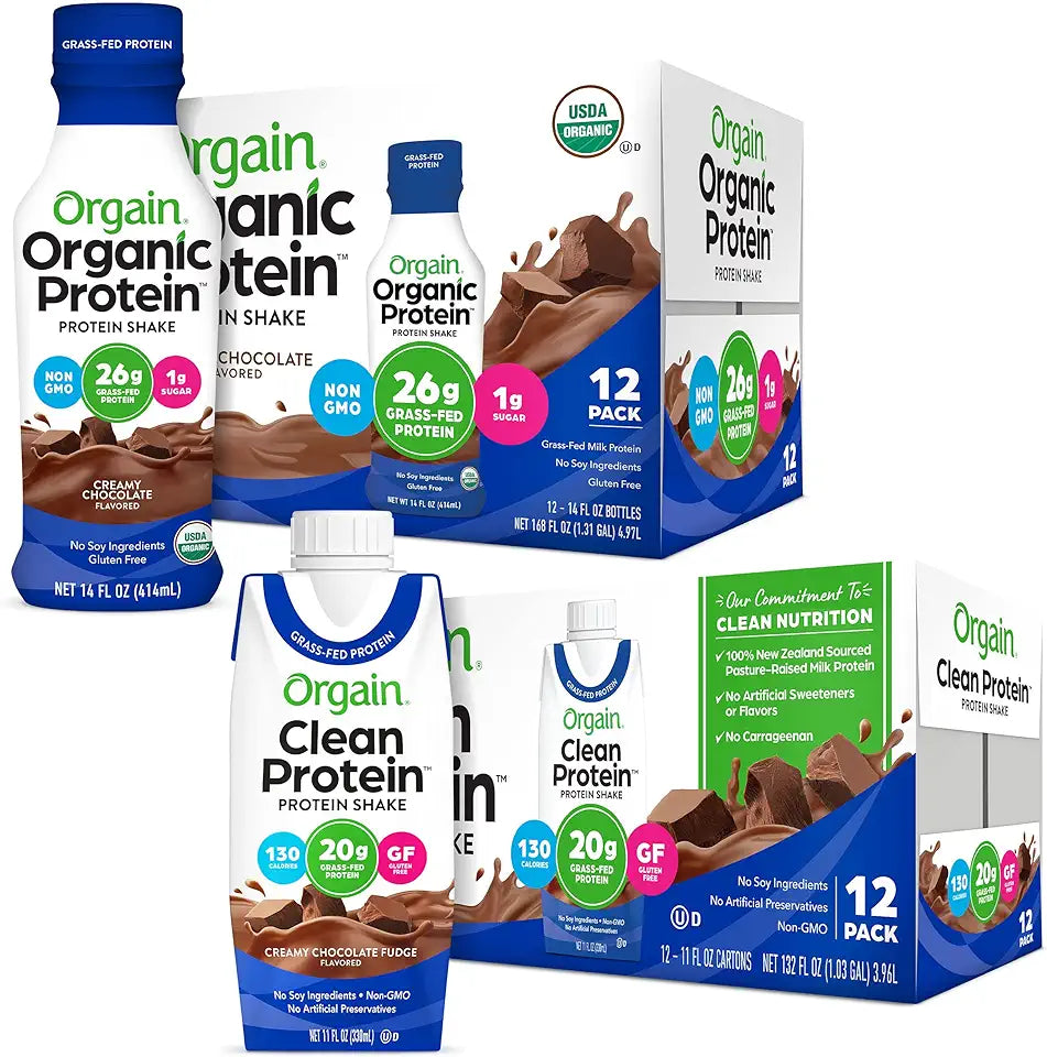 Organic Creamy Chocolate Protein Shakes 12 Pack Y374