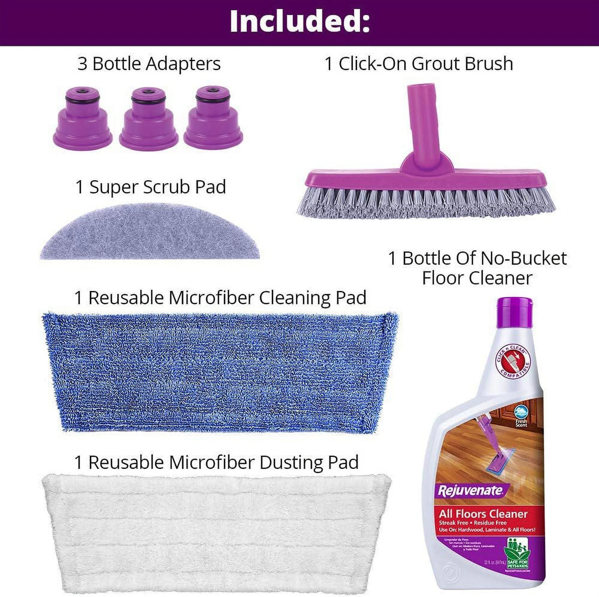 Click N Clean Multi-Surface Spray Mop System Bundle Q190