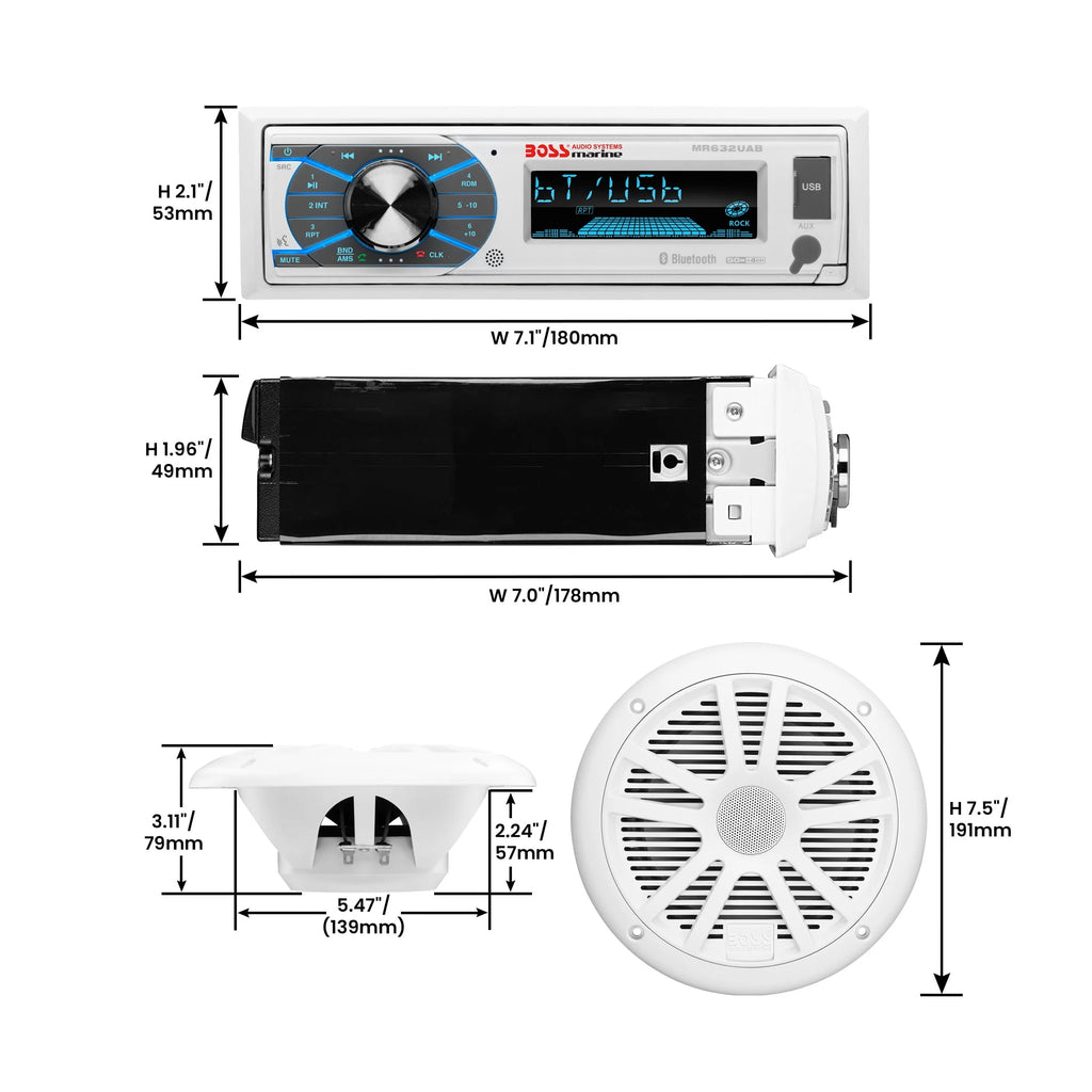 6.5 Inch Marine Speakers and AM/FM Receiver S770