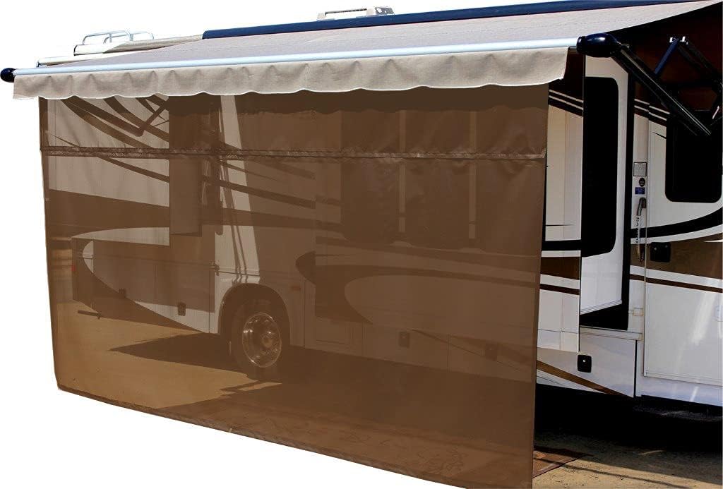 RV Awning Sunscreen 85% Solar Mesh (13' x 10', Black) T522