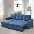 Blue L-Shape Pull-Out Sleeper Sectional Sofa G276